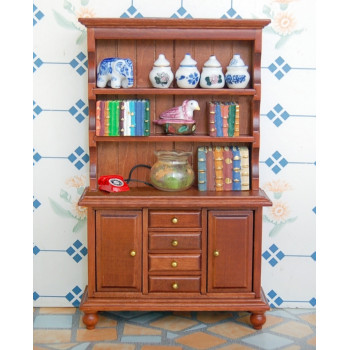 Шкаф для кукол с полками и ящиками Орех