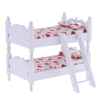 Кровать для кукол двухъярусная Белая