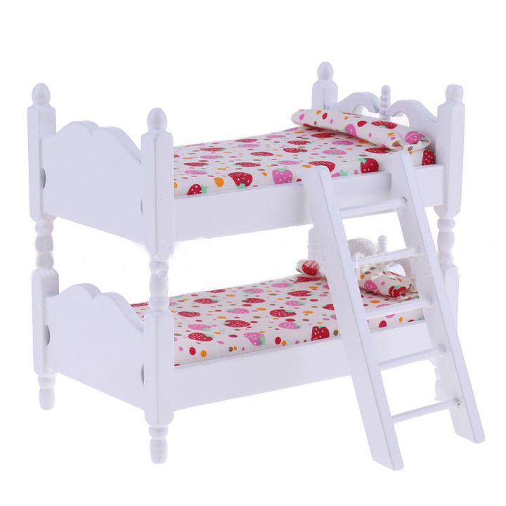 Кровать для кукол двухъярусная Белая