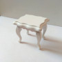 Столик деревянный для кукол Белый / Орех Миниатюра 1:12
