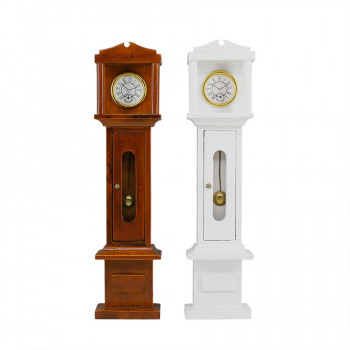 Часы напольные для кукольного домика Махагон/Белый