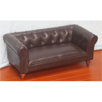 Диван для кукол 3-местный Коричневый Миниатюра 1:12