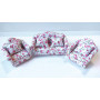 Мягкая мебель для кукол Обивка розовые цветочки