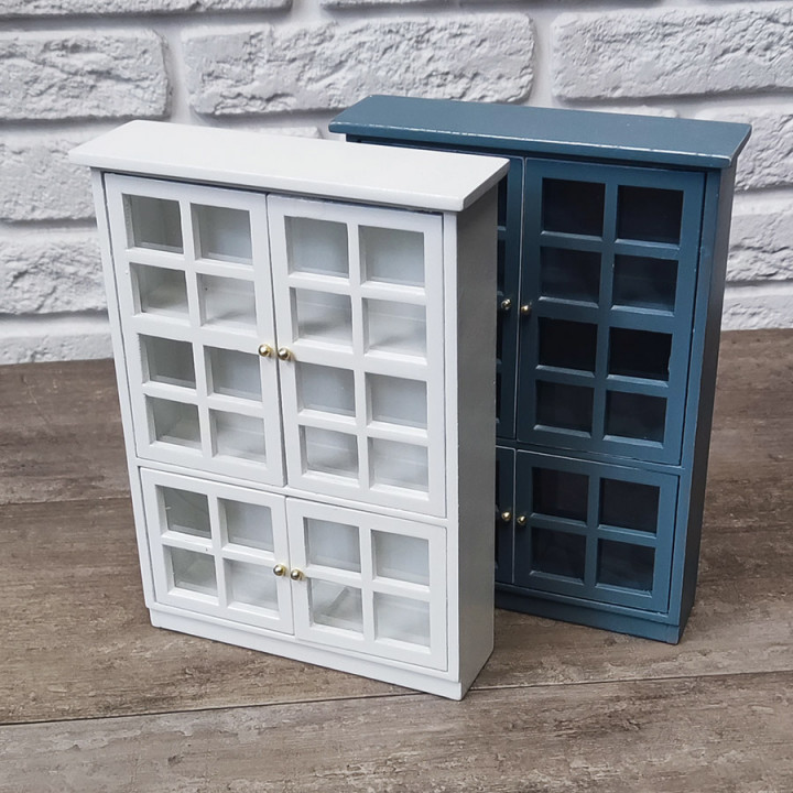 Шкаф для кукол посудный большой Белый/Серый