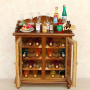 Шкафчик винный для кукол Белый/Орех