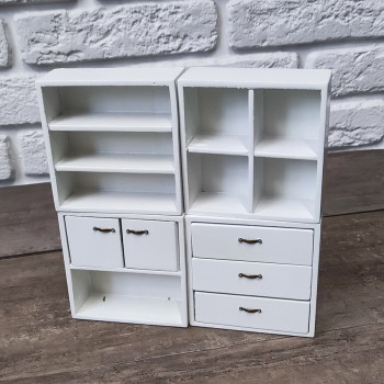 Стенка модульная для кукол Белый/Естественный