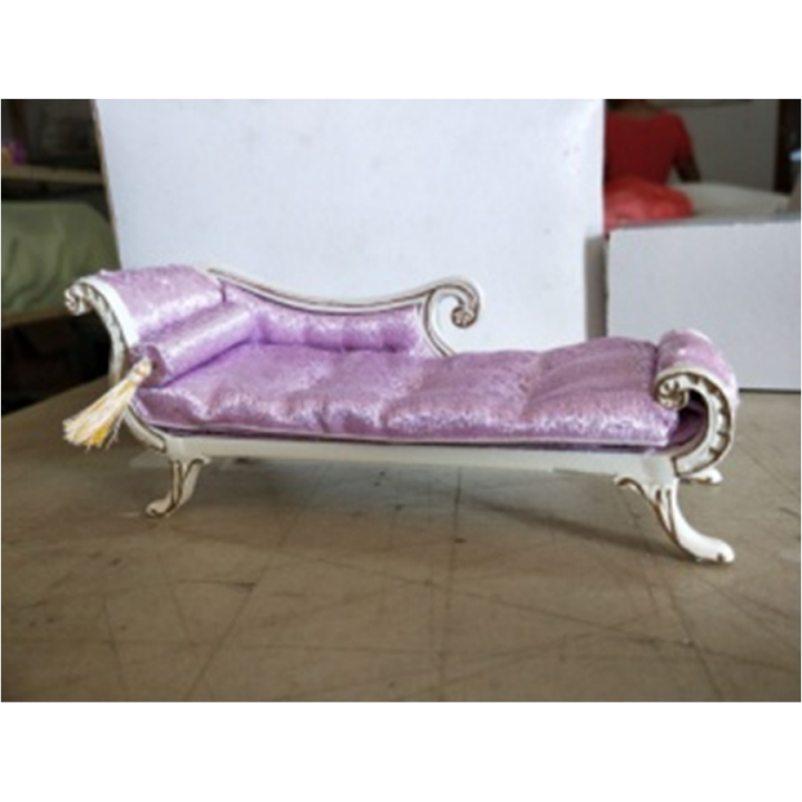 Миниатюра для кукол Козетка сиреневая с валиком
