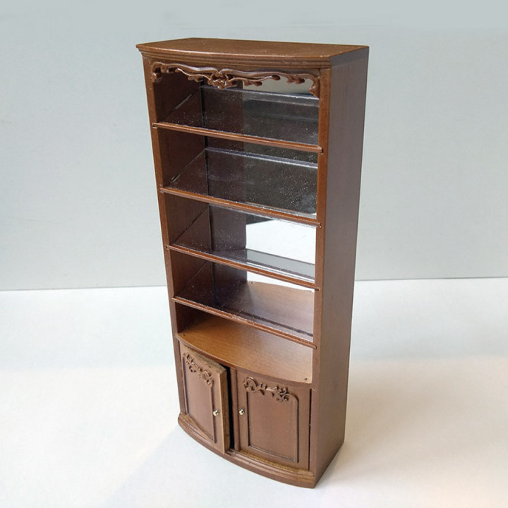 Полка книжная для кукол Орех Миниатюра 1:12