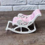 Кресло-качалка для кукол розовая обивка