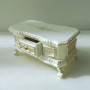 Миниатюра для кукол Тумбочка Белая роспись золото