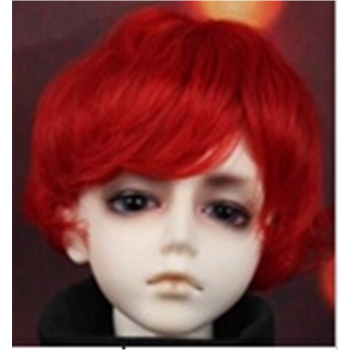 Парик для кукол Стрижка с челкой FBE095С цвет красный# размер C