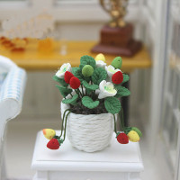 Земляника горшке для кукольного дома Миниатюра