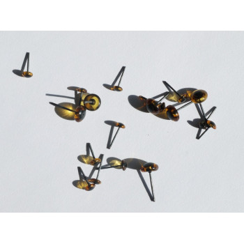 Глазки-гвоздики коричневые стеклянные для игрушек 2шт