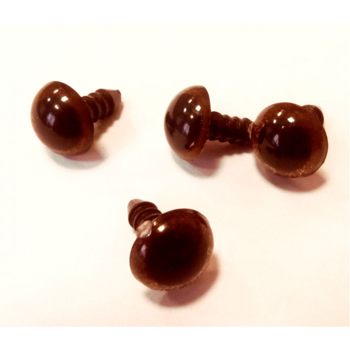Глазки винтовые пластиковые коричневые 10 мм 2 шт