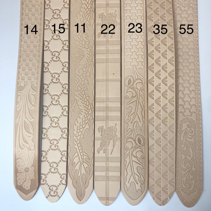 Заготовка для ремня раст. дубл. 38 мм толщ. 3,7 мм с тиснением Италия 11-55