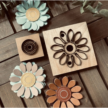 Штанцформа (вырубной штамп) для кожи Ромашка 8 см