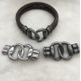 Замок на два шнура 12х6 мм для браслетов Сталь