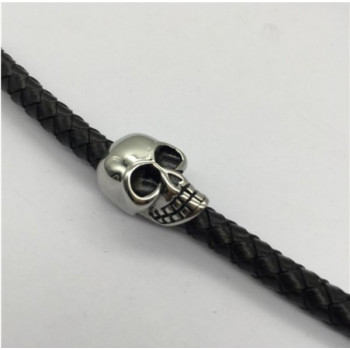 Бусина 5, 6, 8 мм Череп Сталь