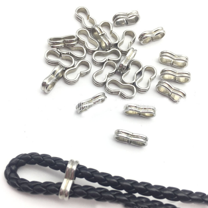 Бусина 4 мм на два шнура Сталь B50