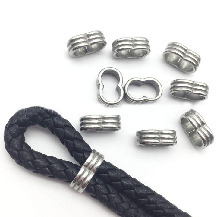 Бусина 5 мм на два шнура Сталь B53