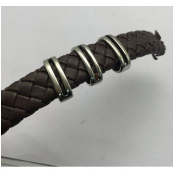 Бусина для браслетов 12х6 мм с выемкой Сталь