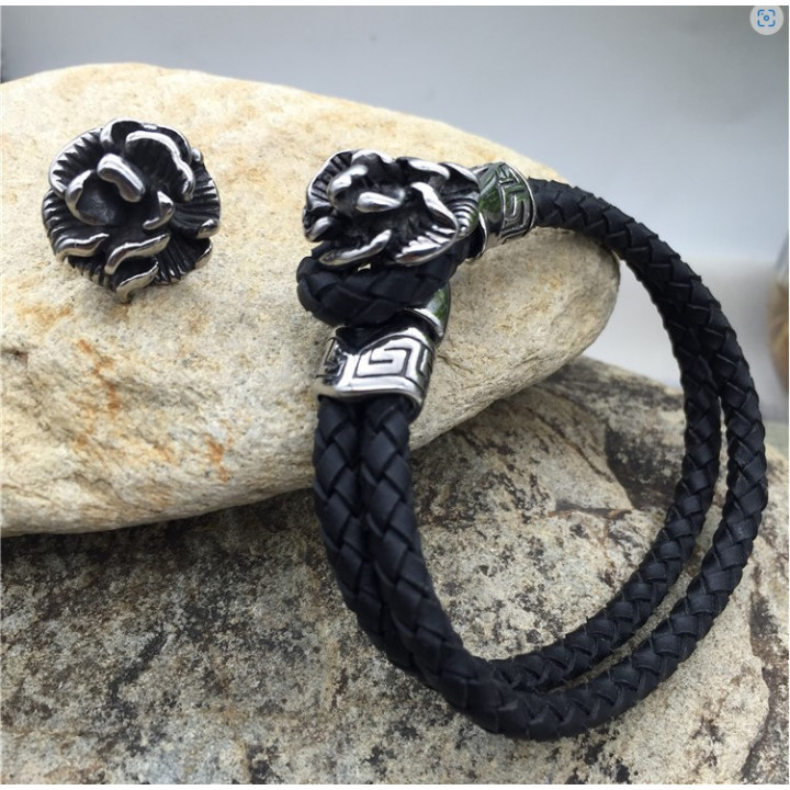 Концевик-застежка 10х5 мм на два шнура Роза Сталь 