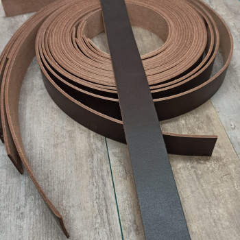 Заготовка для ремня раст. дубл. 40 мм, толщ. 3,5 мм Буйвол темно-коричневый Италия