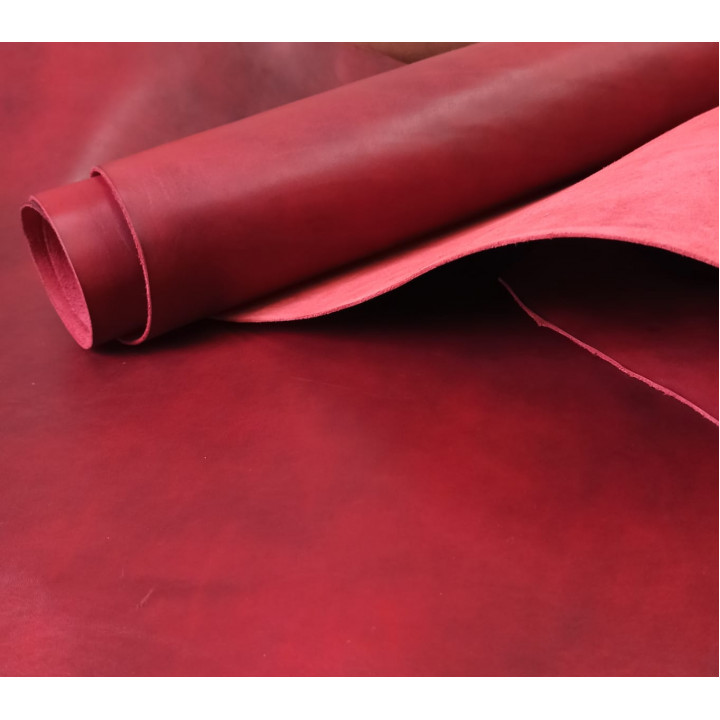 Кожа Юфть гранж 1,8-2,2 мм комб. дубл. Рубин Белоруссия