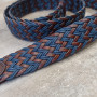 Ремень плетеный 38 мм толщ. 3.5 мм Сине-коричневый