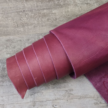 УЦЕНКА! Кожа КРС 1,8-2,0 мм раст. дубл. Пурпурный Италия