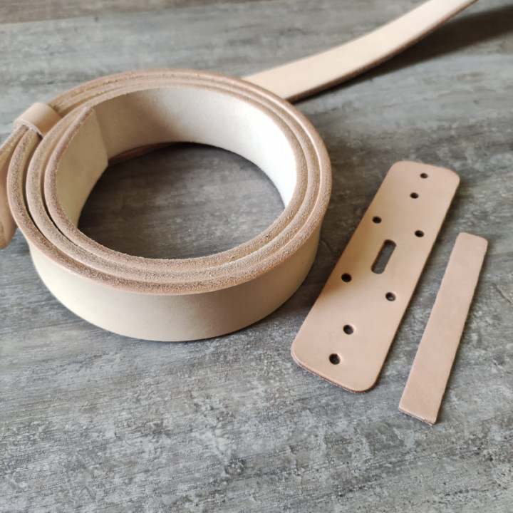 Заготовка для ремня раст. дубл. 38 мм толщ. 4,0-4.5 мм Натуральный Италия