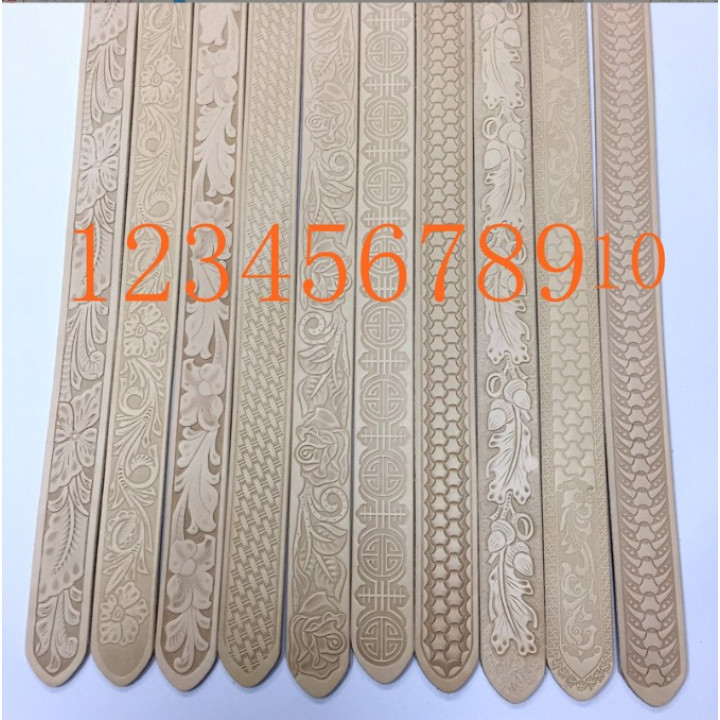 Заготовка для ремня 38 мм толщ. 3,8 мм раст. дубл. с тиснением Италия 1-10