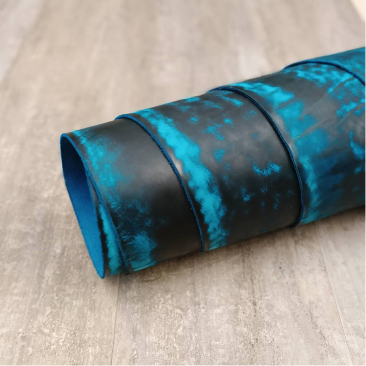 Кожа КРС Шарк 1,8-2,0 мм Бирюзовая