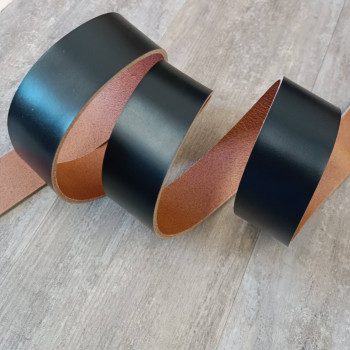 Заготовка для ремня раст. дубл. 38 мм толщ. 2,9 мм Черный Италия