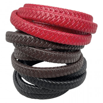 Шнур кожаный плоский плетеный 8х4 мм 20 см