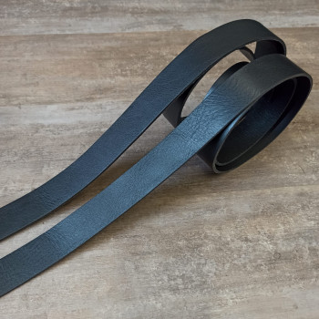 Заготовка для ремня раст. дубл. 34 мм толщ. 3,0 мм Черный фактурный Италия