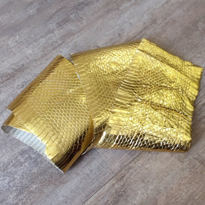 Кожа змеи натуральная 0,3 мм Золото