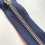 Молния металлическая №5 52 см зубья под серебро Темно-синий YKK Япония