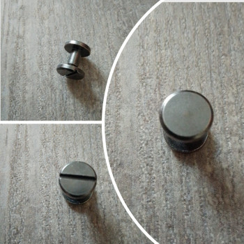 Винт ременной d=10 мм плоский Латунь, черно-серый