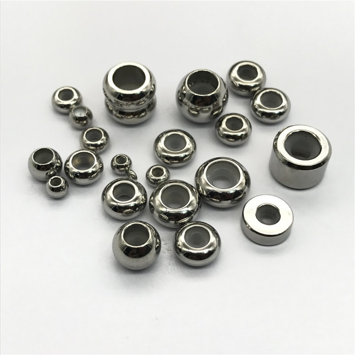 Бусина 1-3 мм для браслетов с силиконовой вставкой Сталь B66