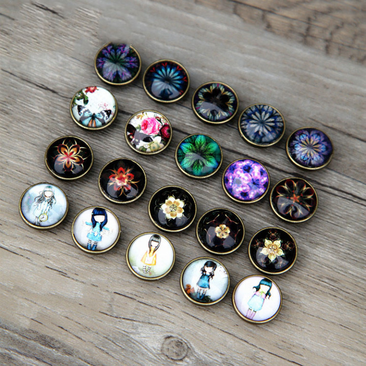 Кнопки пробивные 18 мм с узорами