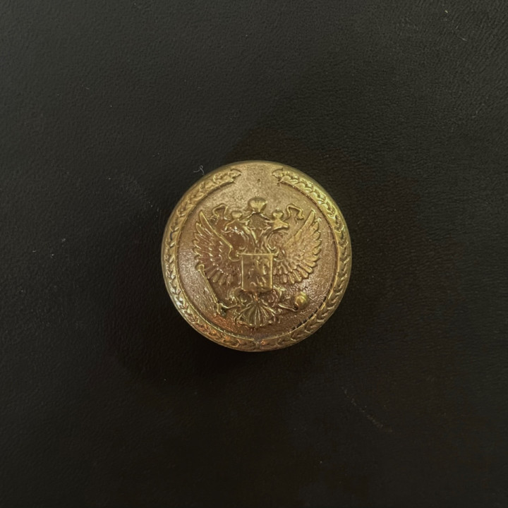 Кончо для кожаных изделий 25 мм Герб России латунное 