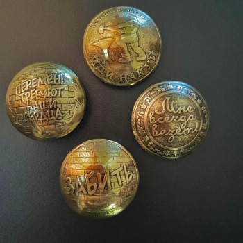 Кончо для кожаных изделий 28 мм С юмором латунное 