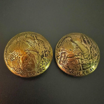 Кончо для кожаных изделий 28 мм Славянская символика латунное 