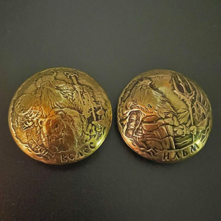 Кончо для кожаных изделий 28 мм Славянская символика латунное 