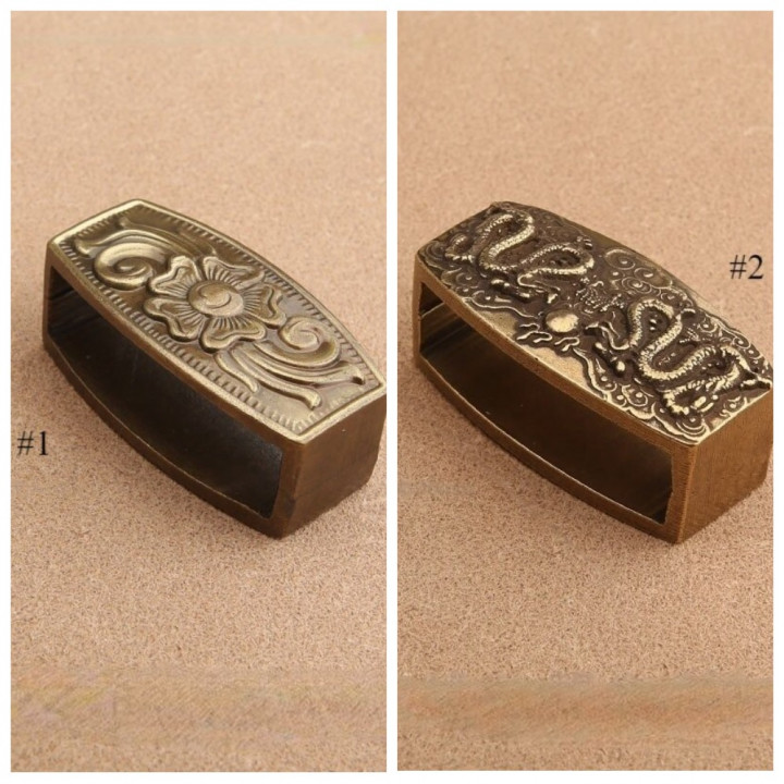 Шлевка для ремня c орнаментом Латунь