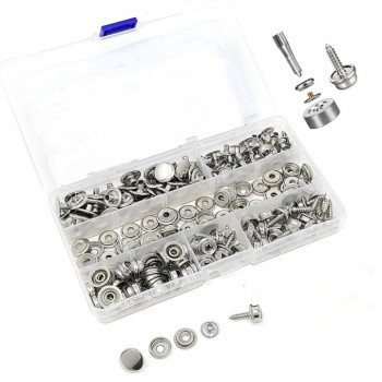 Кнопки 201 (кольцевые), набор 50 шт + 25 винтов, с  инструментами для установки