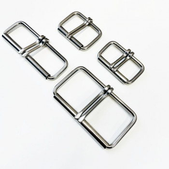 Пряжка 41-102 мм стальная с роликом два язычка W008A