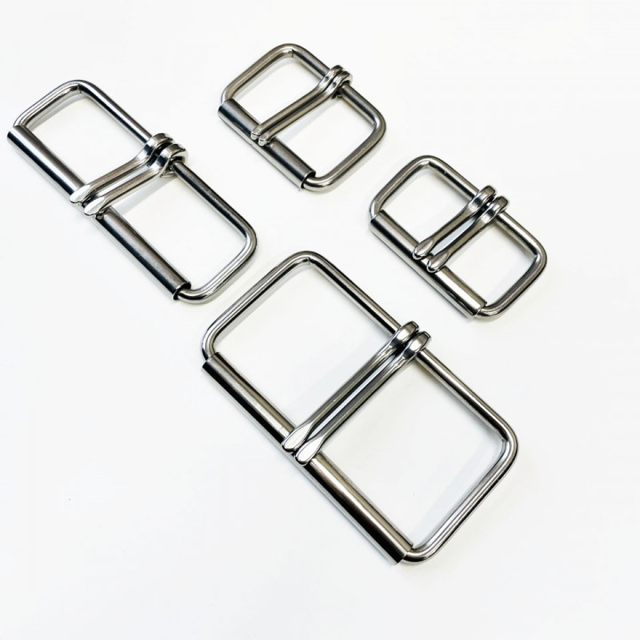 Пряжка 41-102 мм стальная с роликом два язычка W008A