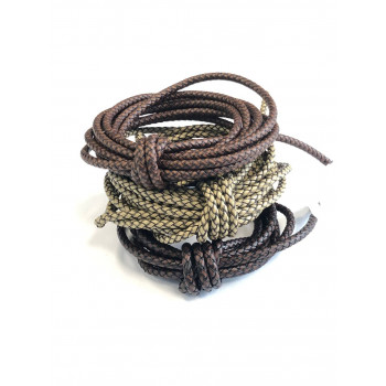 Шнур кожаный круглого сечения 6 мм плетеный Ретро 20 см